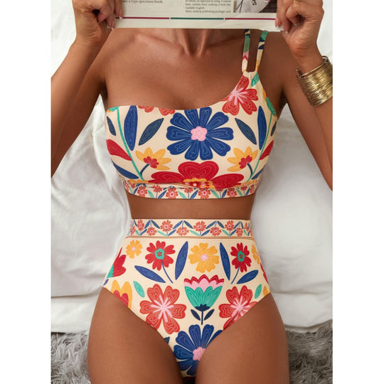 Damen Crop-Top Bikini Set mit floralem Design EB