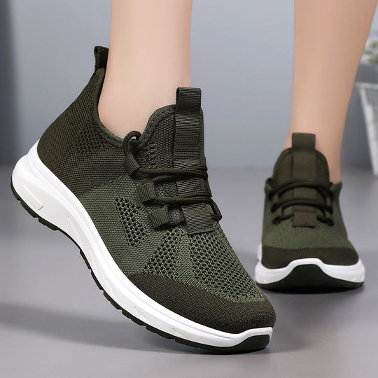 Damen atmungsaktive Laufschuhe mit elastischen Schnürsenkeln EB