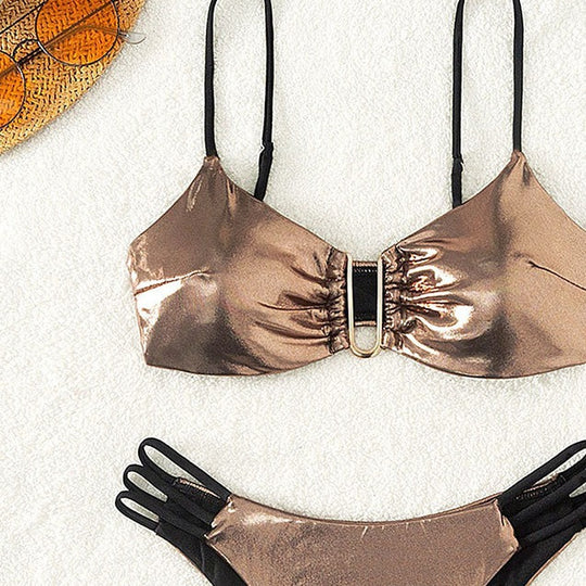 Damen Glamouröser Bikini mit verstellbaren Riemen EB