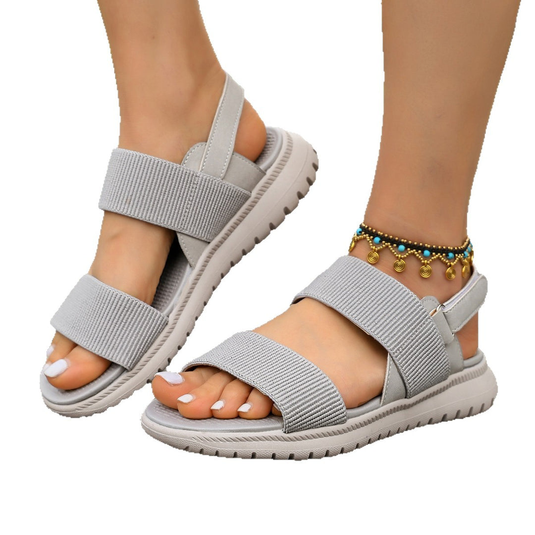 Damen Komfortable Sandalen mit elastischen Riemen und rutschfester Sohle EB