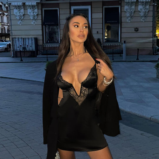 Damen verführerisches Negligé mit Spitzendetails EB