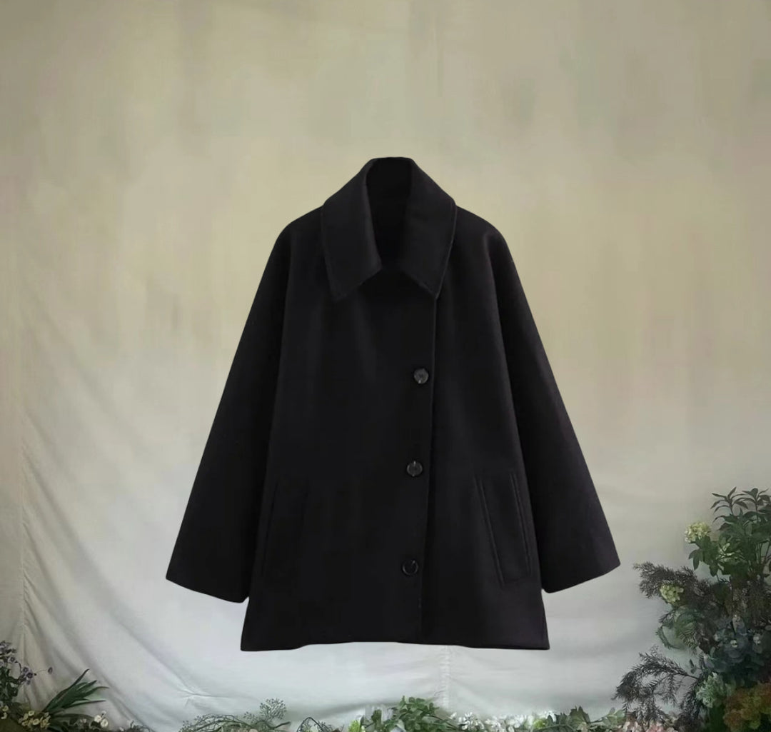 Damen Oversized Wollmantel mit modernem Schnitt und praktischen Taschen EB