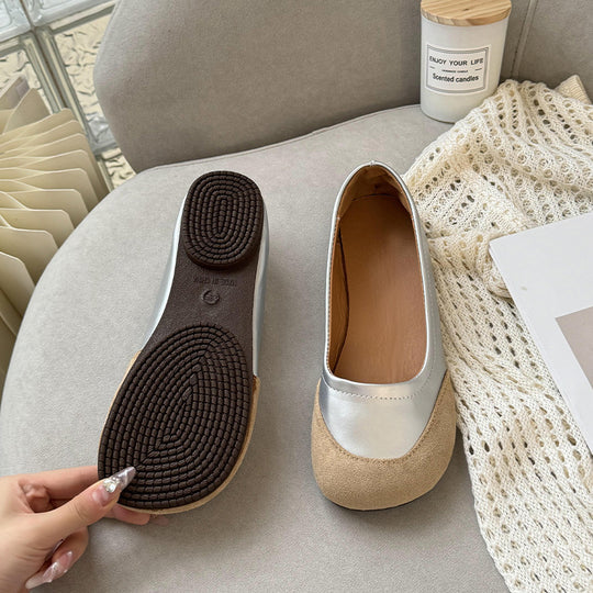 Damen Ballerinas aus hochwertigem Wildleder mit rutschfester Sohle EB