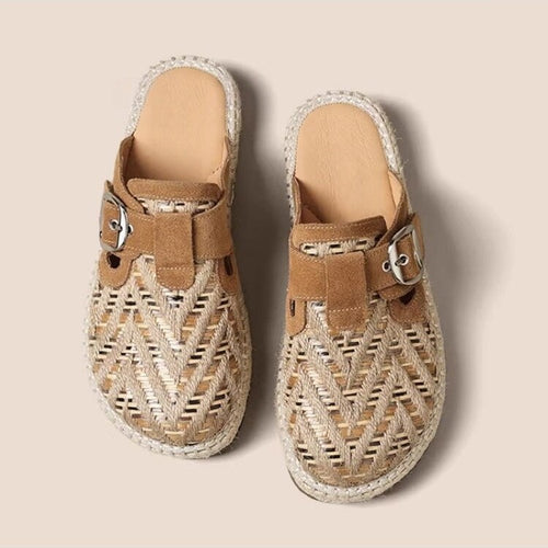 Damen Legere Slip-On Pantoletten mit modischem Riemchen-Design EB