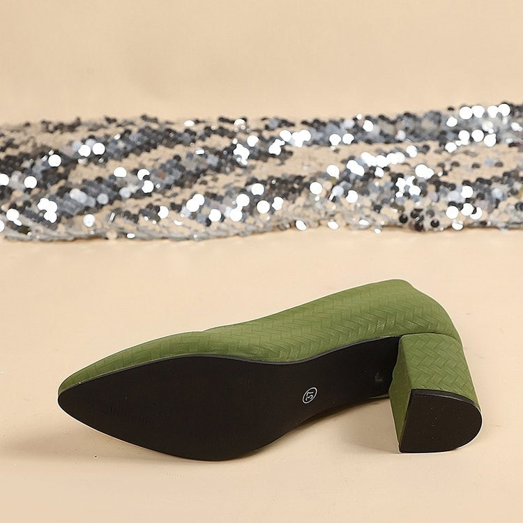Damen Elegante Blockabsatz-Pumps mit strukturierter Oberfläche EB