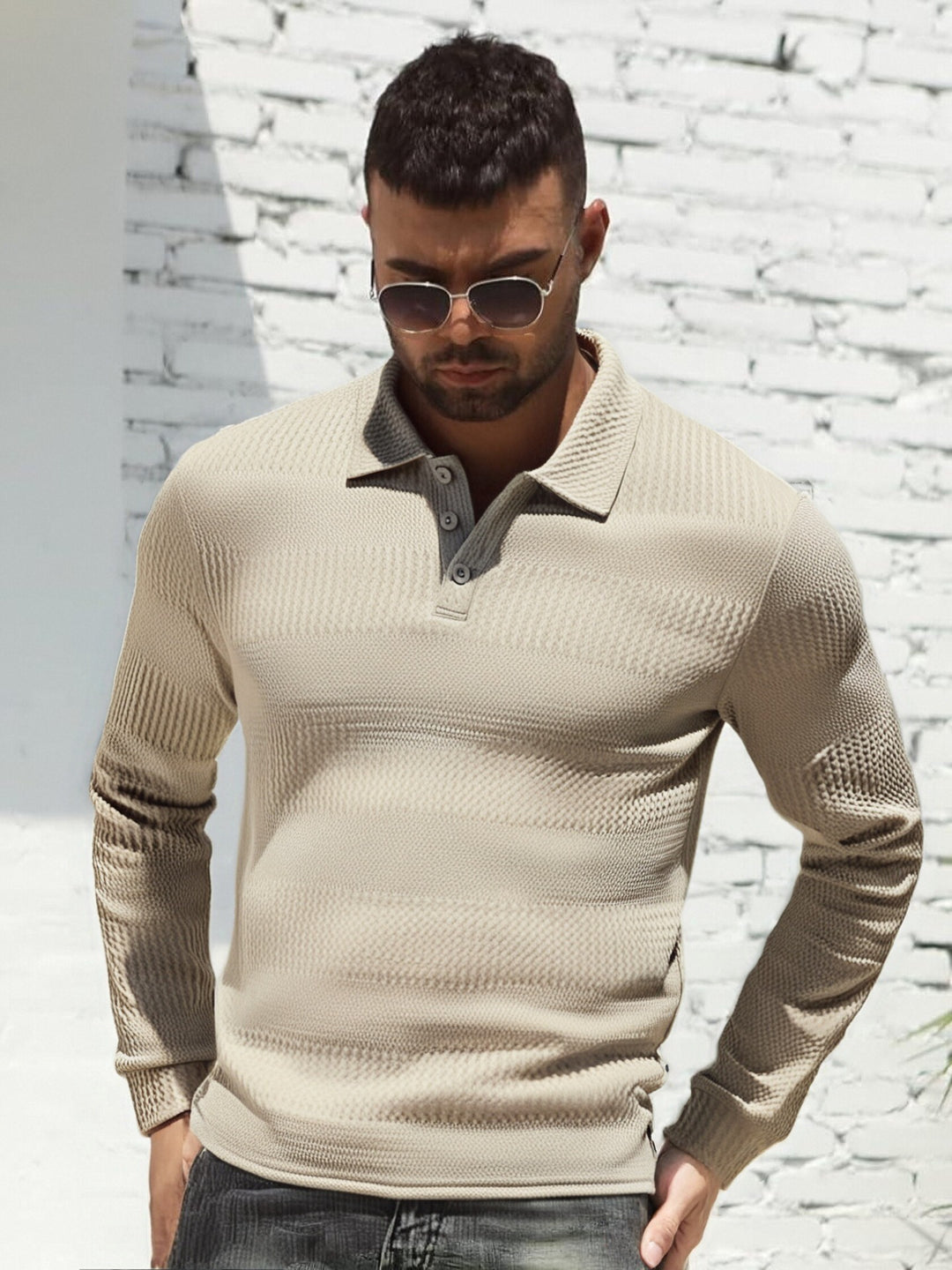 Herren Langarm Poloshirt EB