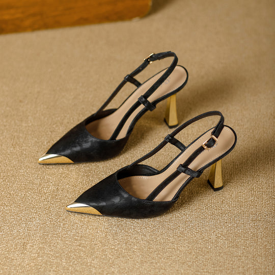 Damen Slingback-Pumps mit edlem Goldakzent EB