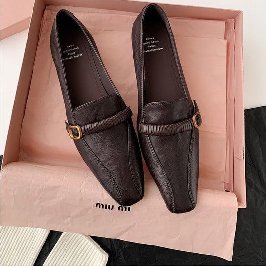 Damen Elegante Ballerina-Pumps mit einzigartiger Schnallenverzierung EB