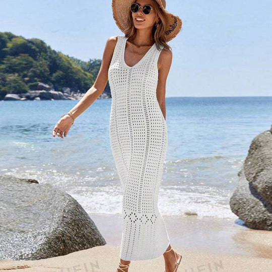 Damen modisches Häkel-Strandkleid EB