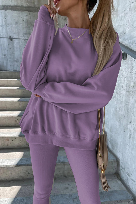 Damen Oversized Sweatshirt mit weitem Schnitt und strukturierten Ärmeln EB