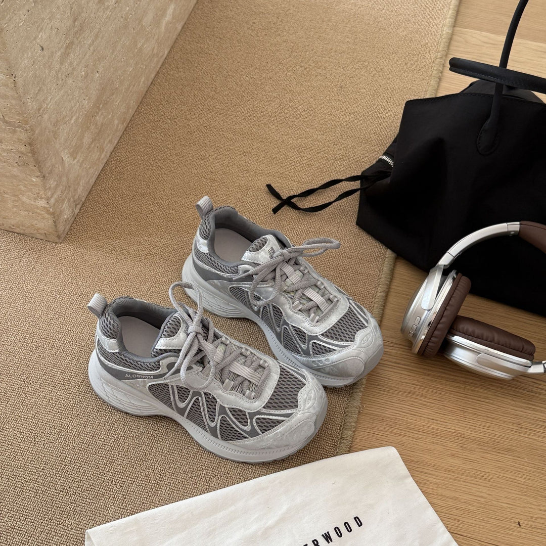 Damen Sportliche Sneaker mit atmungsaktivem Mesh-Obermaterial und gepolsterter Sohle EB