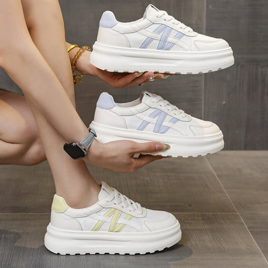 Damen Sportliche Sneaker mit bequemer Plateausohle und atmungsaktiver Obermaterialstruktur EB