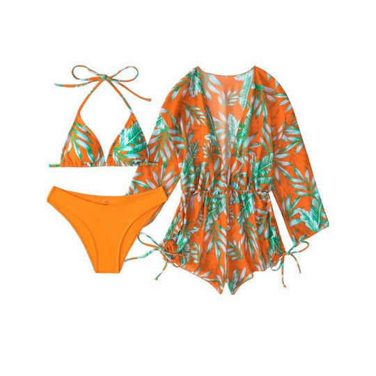 Damen Strandanzug mit floralem Design und lockerer Passform EB