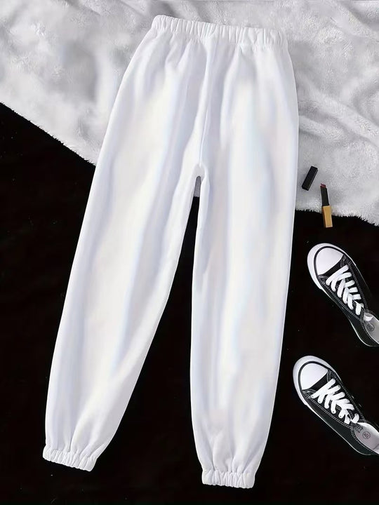 Damen Bequeme Freizeit-Hose mit Gummizug und seitlichen Taschen EB