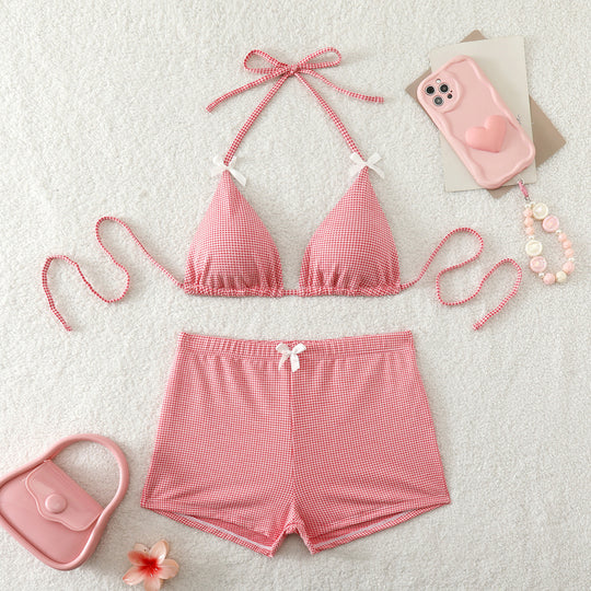Damen Bikini-Set mit verstellbaren Trägern und floralem Hosenrock EB