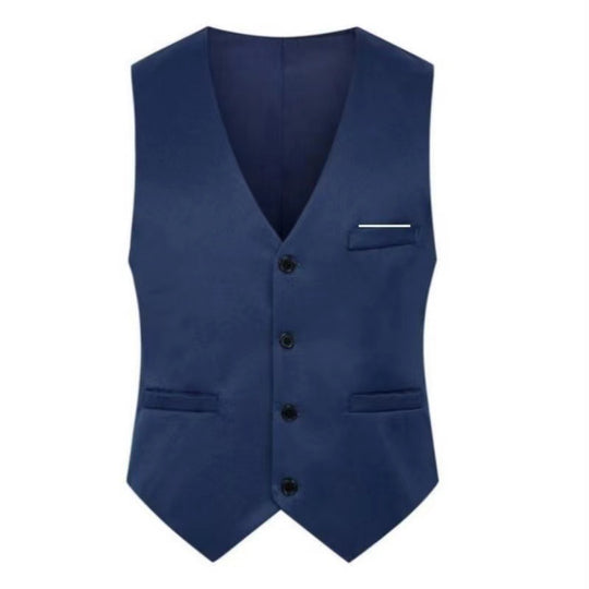Herren nan elegante Satinweste mit V-Ausschnitt und schmal geschnittene Anzughose EB