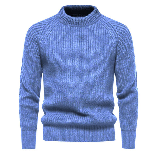 Herren Grobstrickpullover mit hohem Kragen und zeitlosem Design EB
