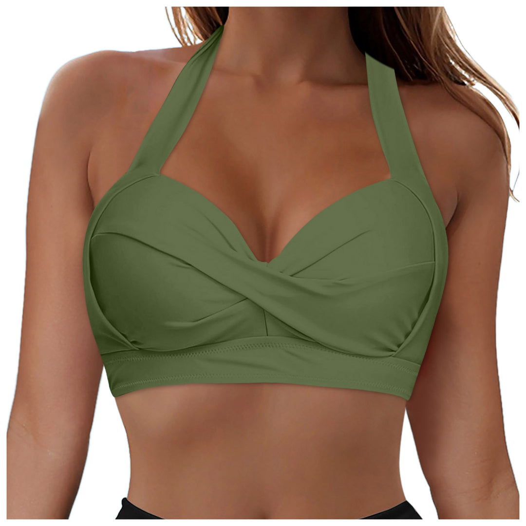 Damen Modisches Bikinioberteil mit Wickeldesign EB