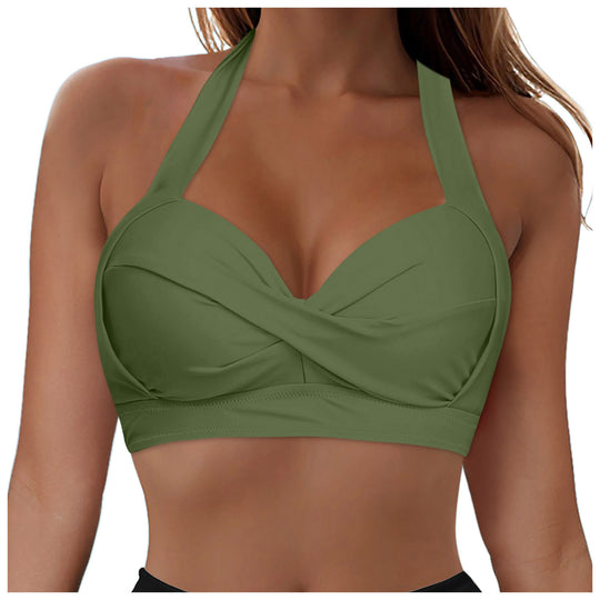 Damen Modisches Bikinioberteil mit Wickeldesign EB