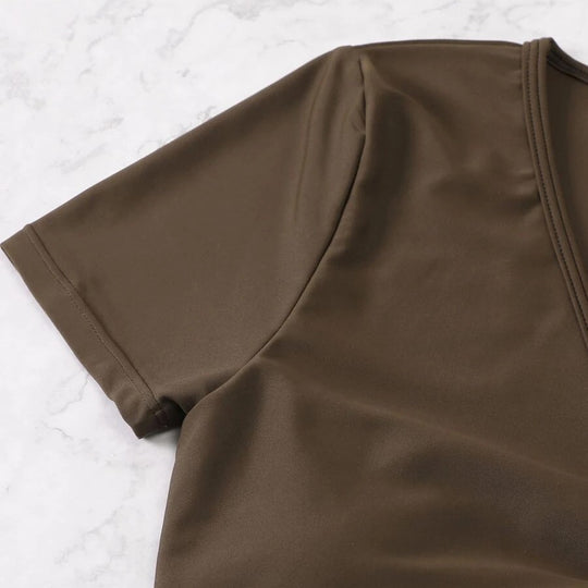 Damen Crop-Top Badeanzug mit verspieltem Wickeldetail EB
