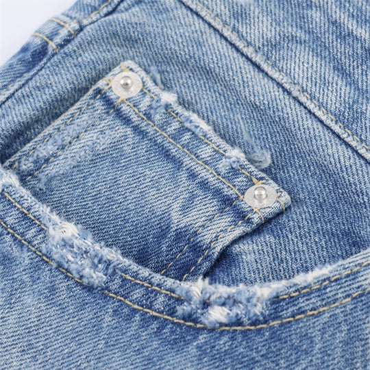 Damen Flared Jeans im Used-Look mit Fransen und Destroyed-Details EB