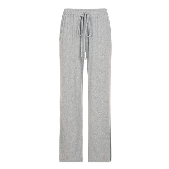 Damen nan weite Sweatpants mit hohem Komfortbund, Kordelzug und aufgesetzten Taschen EB