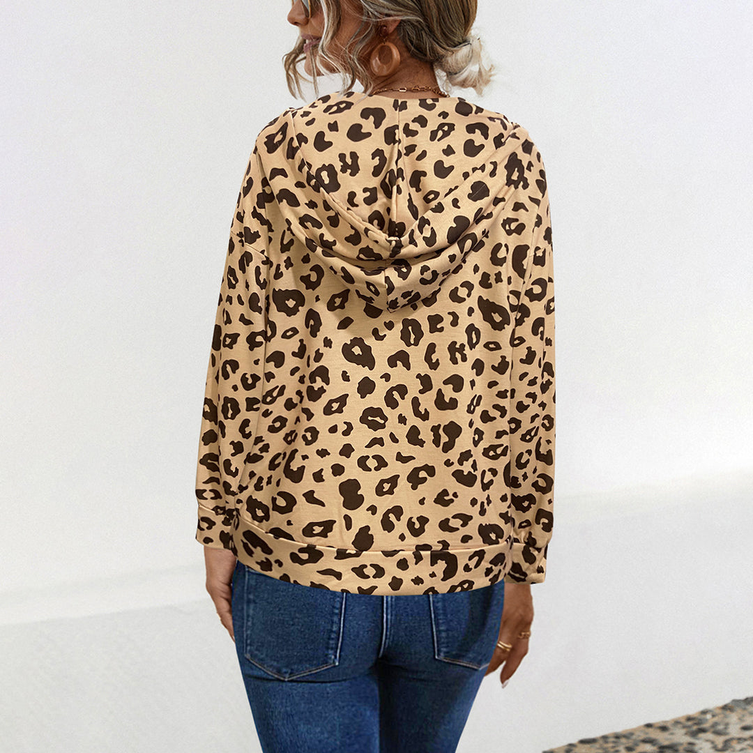 Damen Kapuzenpullover mit exklusivem Tiermuster und bequemer Passform EB