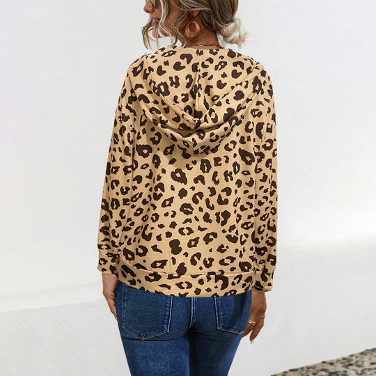 Damen Kapuzenpullover mit exklusivem Tiermuster und bequemer Passform EB