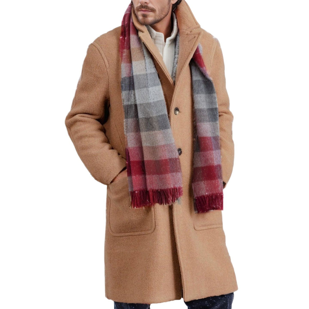 Herren eleganter und wärmer Wintermantel mit doppelter Knopfleiste und praktischen Taschen EB