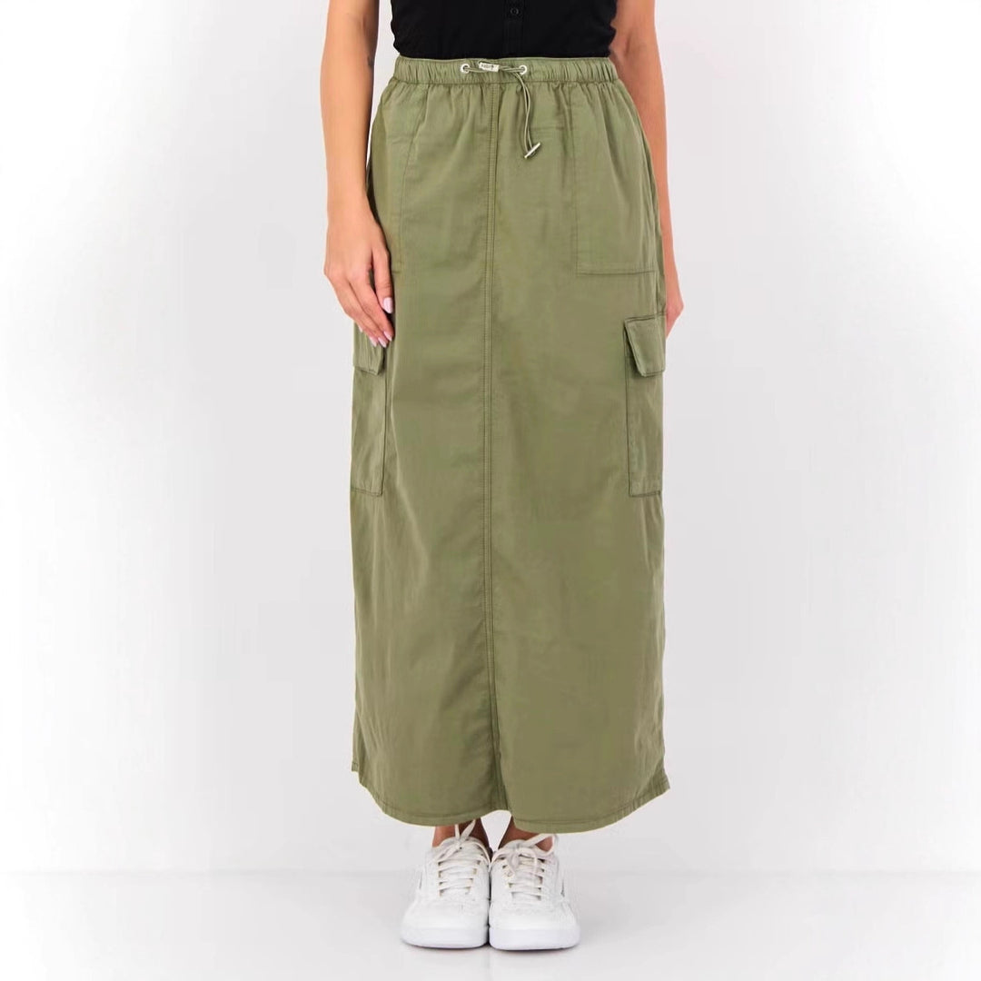 Damen Cargo-Rock mit praktischen Taschen und elastischem Bund EB