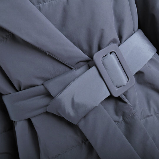 Damen Elegante und warme Wattierte Jacke mit Taillengürtel EB