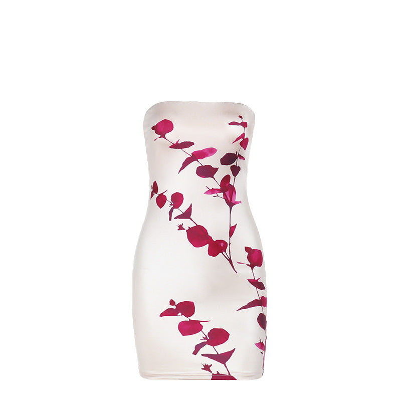 Damen Blumenmotiv Mini Kleid mit figurschmeichelndem Schnitt EB