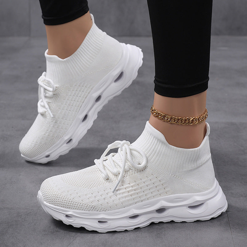 Damen Sportliche Knit Sneakers mit atmungsaktivem Obermaterial und flexibler Sohle EB