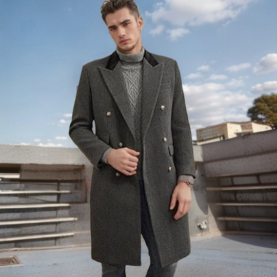 Herren Eleganter, taillierter Wollmantel EB
