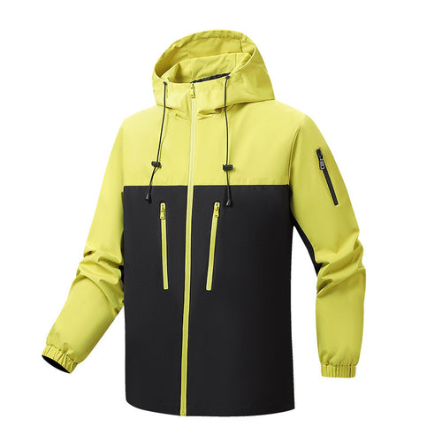 Damen Multifunktionale Windjacke mit verstellbarer Kapuze und sportlichem Design EB