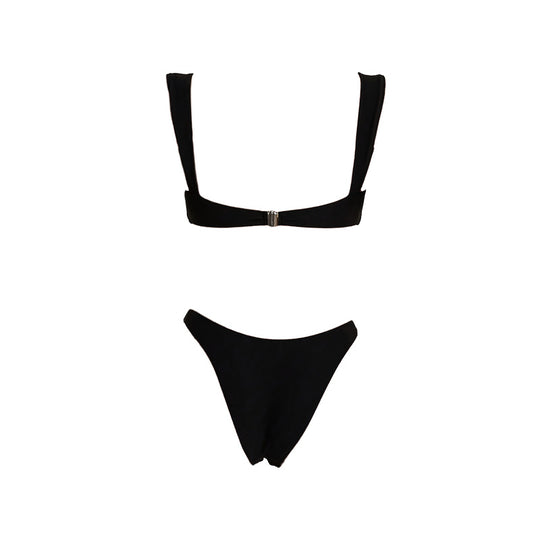 Damen Eleganter Bikini mit goldenen Akzenten EB