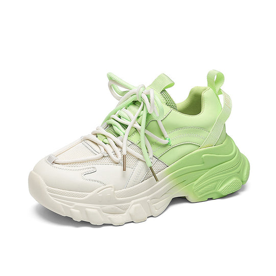 Damen Chunky Sport-Sneaker mit atmungsaktivem Obermaterial und elastischem Schnürsystem EB