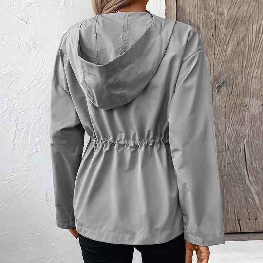 Damen leichte Kapuzenjacke mit einstellbarem Bund EB