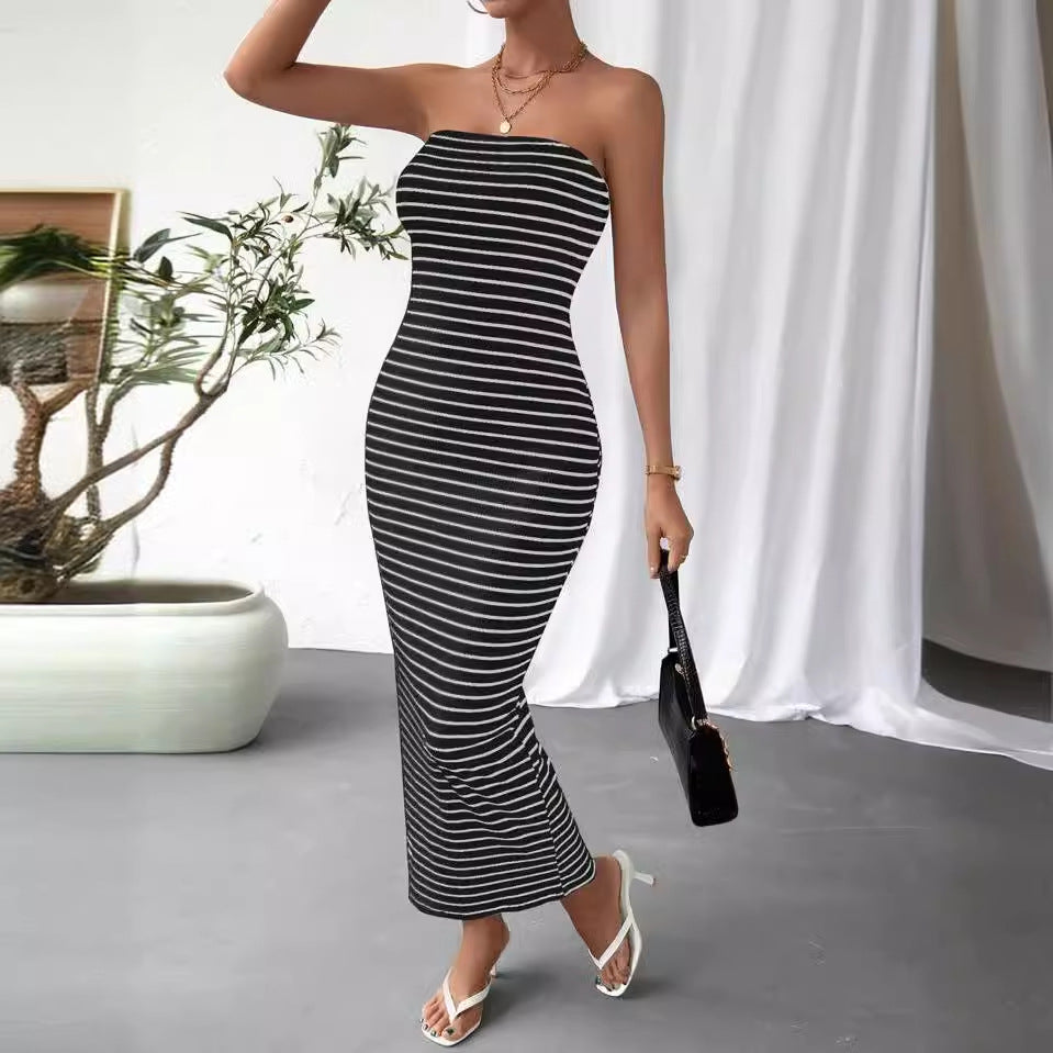 Damen Maxikleid im trendigen Streifenlook EB