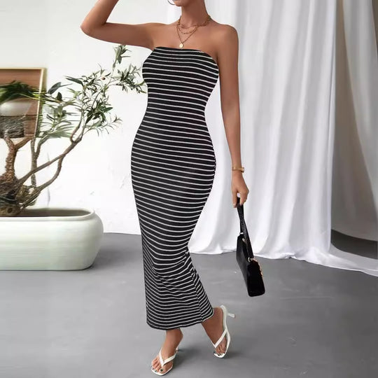 Damen Maxikleid im trendigen Streifenlook EB