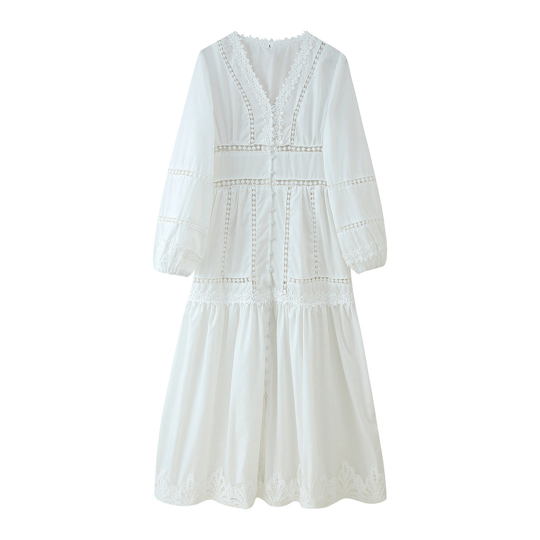 Damen Spitzenbustierkleid mit eleganten Rüschendetails EB