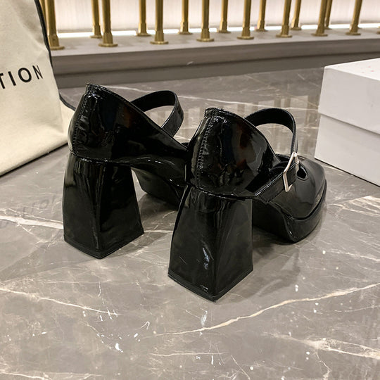 Damen elegante Plateau-Pumps mit Perlen-Detail EB