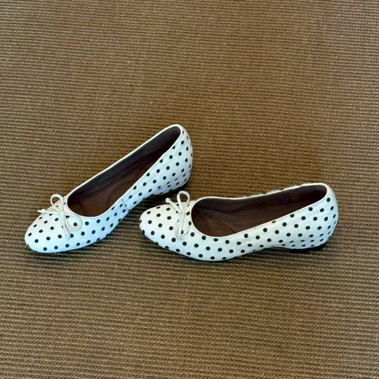 Damen Ballerinas mit klassischem Punktedesign und flexiblem Komfortfußbett EB