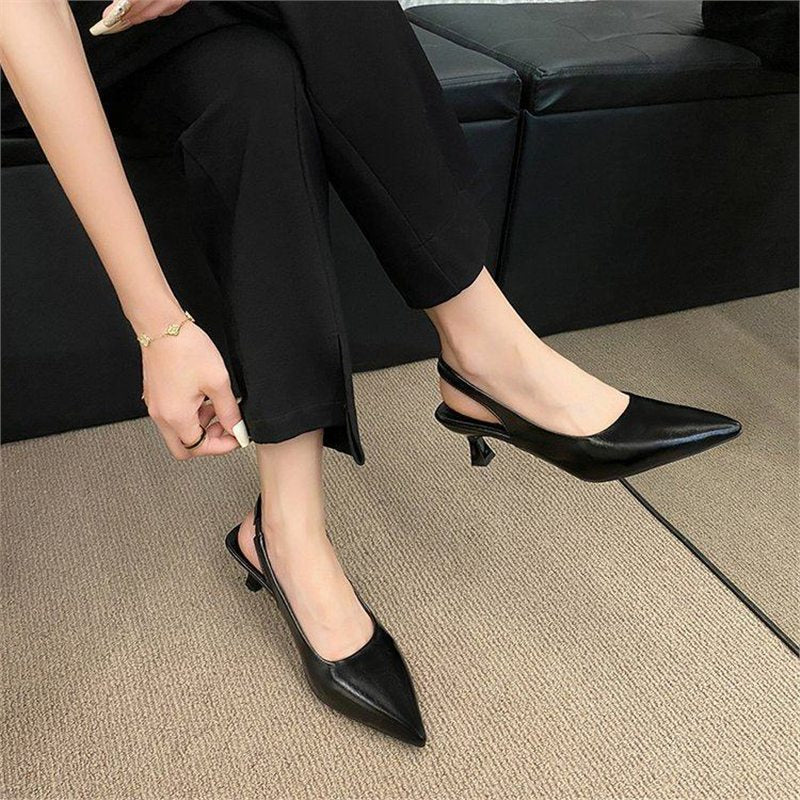 Damen elegante Slingback-Pumps mit modischem Absatz EB