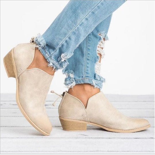 Damen nan elegante Kurzstiefelette aus Wildlederimitat mit verdecktem Fersenreißverschluss und gepolsterter Komfortinnensohle EB