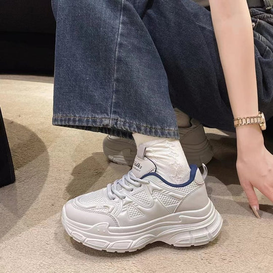 Damen sportliche Sneakers mit atmungsaktivem Mesh-Obermaterial und rutschfester Sohle EB