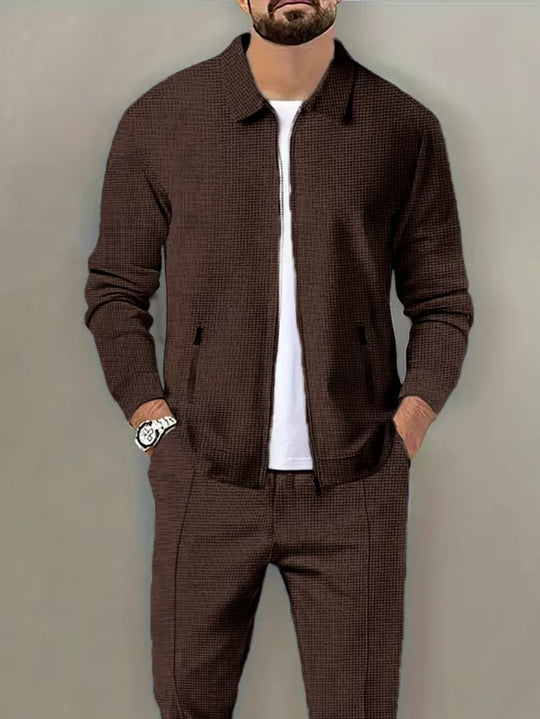 Herren modische Sweatjacke mit strukturierter Oberfläche und praktischen Reißverschlusstaschen EB