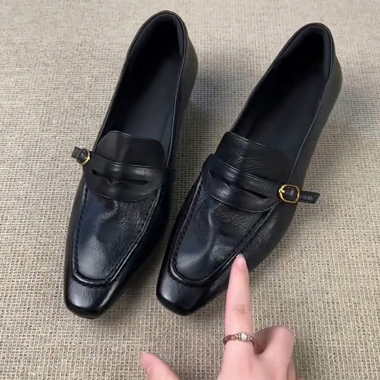 Damen elegante Loafers mit modischer Schnallenverzierung EB