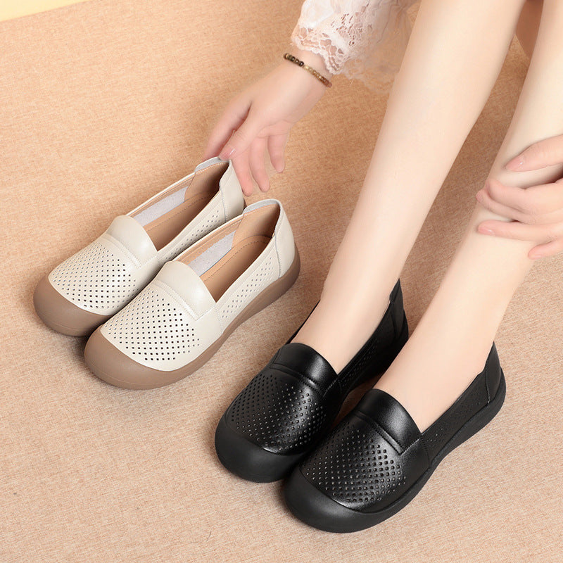 Damen bequeme Slip-On Schuhe mit atmungsaktivem Lochdesign und rutschfester Sohle EB
