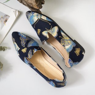 Damen Ballerinas mit eleganter Tweed-Oberfläche EB